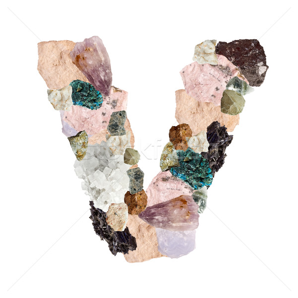 Minerale alfabet izolat alb scrisoare metal Imagine de stoc © grafvision