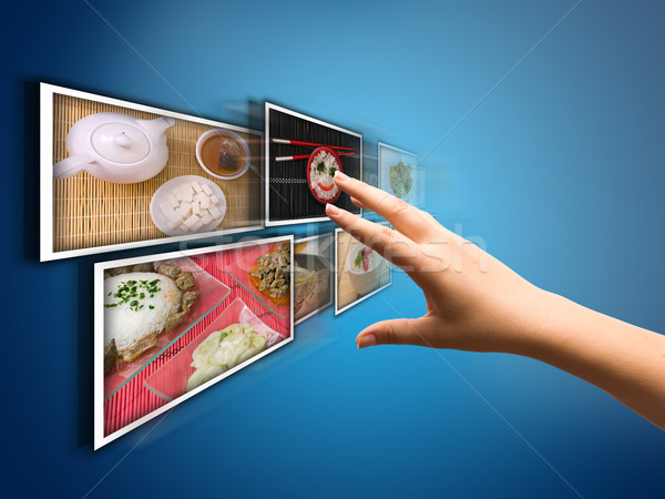 Kiválaszt képek kéz streamelés internet technológia Stock fotó © grafvision