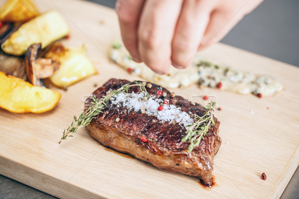 Photo stock: Grillés · juteuse · beefsteak · steak · légumes
