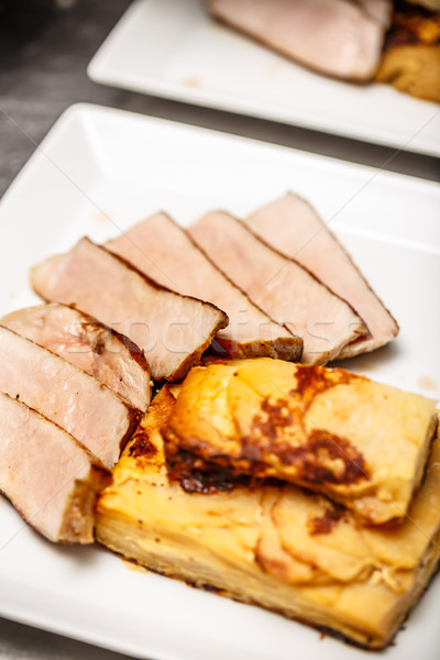 Baked pork tenderloin Stock photo © grafvision