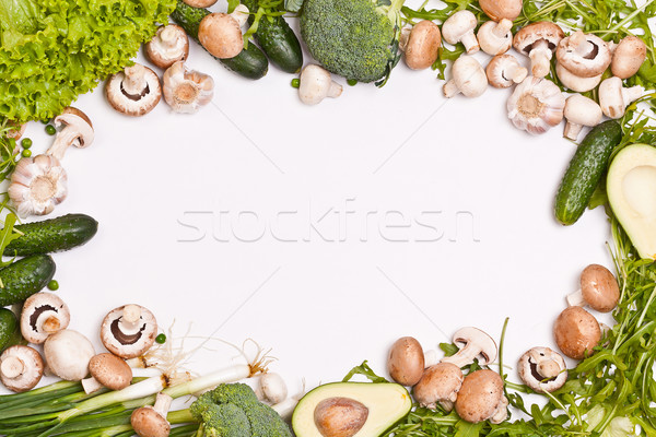 Stockfoto: Frame · groenten · witte · textuur · voedsel · groene