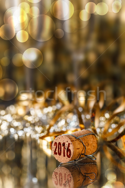 шампанского пробка новых лет 2016 вино Сток-фото © grafvision