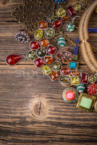 Necklaces made of rhinestones Stock photo © grafvision