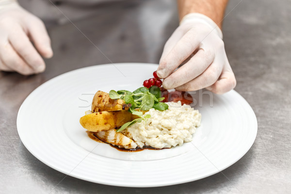 Chef decorato piatto formaggio risotto Foto d'archivio © grafvision