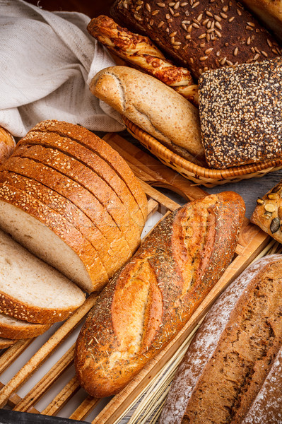 цельнозерновой хлеб разделочная доска продовольствие завтрак совета еды Сток-фото © grafvision