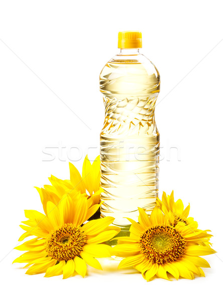 óleo de cozinha plástico garrafa girassol comida fundo Foto stock © grafvision