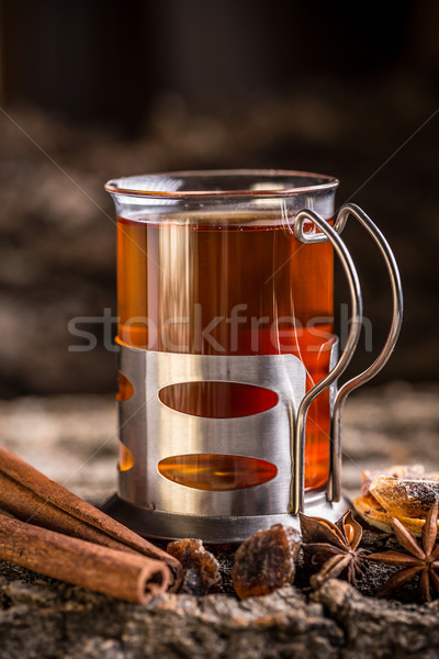 üveg török tea fém fogantyú forró Stock fotó © grafvision