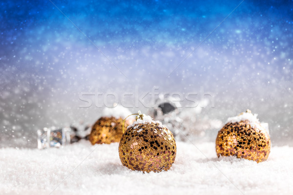 Noël neige fond hiver balle [[stock_photo]] © grafvision