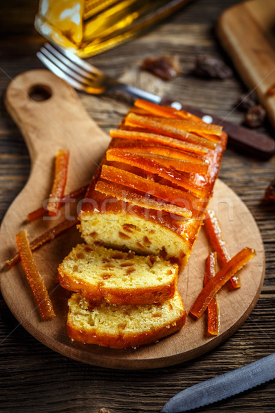 Delicioso pastel de frutas naranja torta dulces vintage Foto stock © grafvision