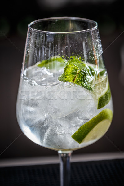 Cocktail with lime and mint Stock photo © grafvision