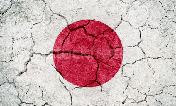 Japonya bayrak kuru toprak zemin doku Stok fotoğraf © grafvision