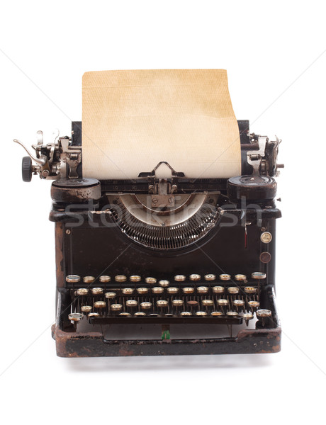 Stock foto: Alten · Jahrgang · Schreibmaschine · Blatt · Papier · Tastatur