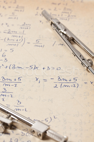 Kéz írott papír képlet megoldás szimbólum Stock fotó © grafvision