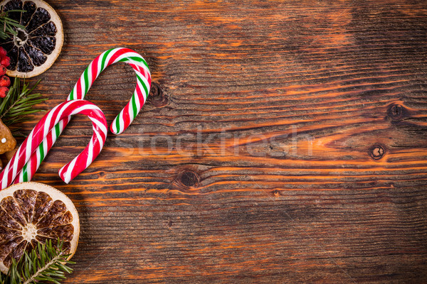Noël bonbons vue espace de copie hiver bord Photo stock © grafvision