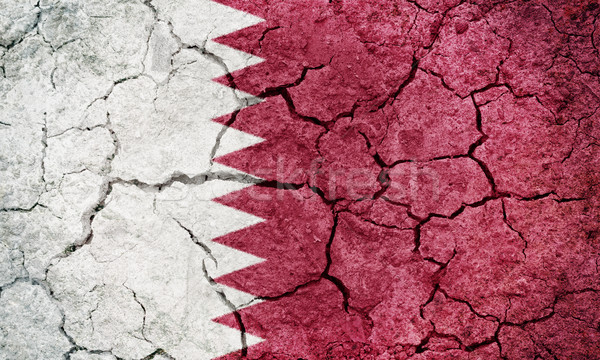Katar bandera secar tierra suelo textura Foto stock © grafvision