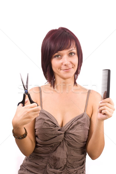 Female cutting and beautifying Stock photo © grafvision