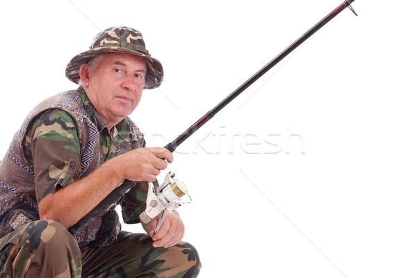 Senior fisherman Stock photo © grafvision
