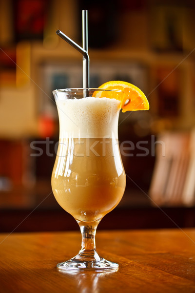 Irish Kaffee Holz Restaurant Tabelle Glas Stock foto © grafvision