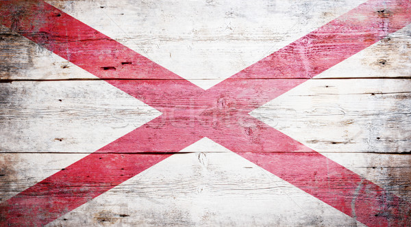 Flagge Alabama gemalt schmutzig Holz Textur Stock foto © grafvision