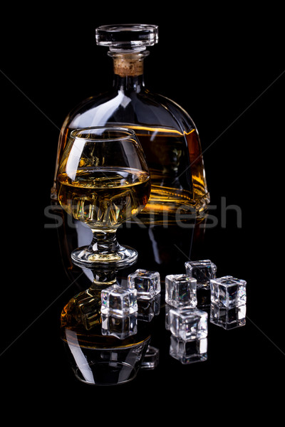 Verre bouteille glace noir [[stock_photo]] © grafvision