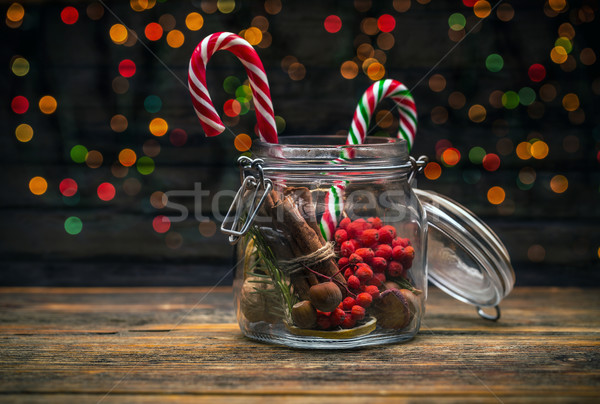 Bonbons canne verre jar table star [[stock_photo]] © grafvision