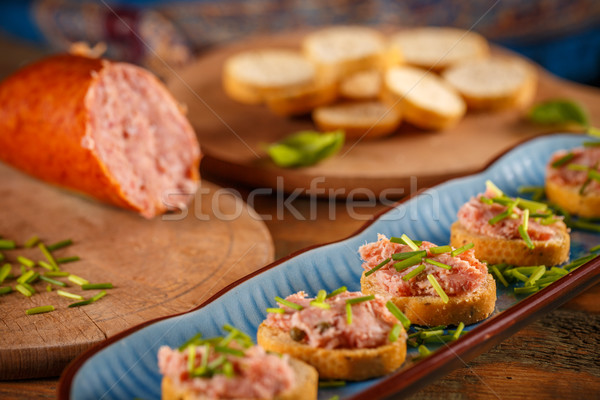 Pate with fresh baguette Stock photo © grafvision