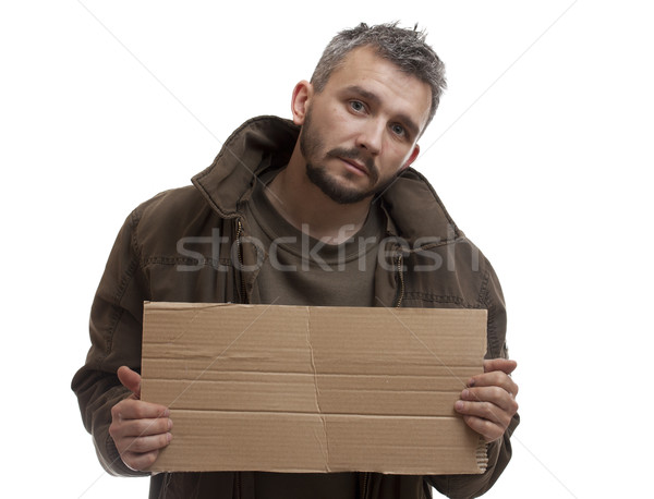 Beggar holding carton Stock photo © grafvision