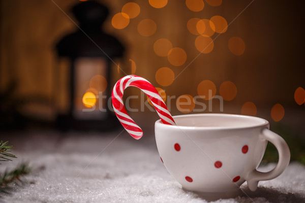[[stock_photo]]: Image · bonbons · bâton · vacances · hiver · rouge