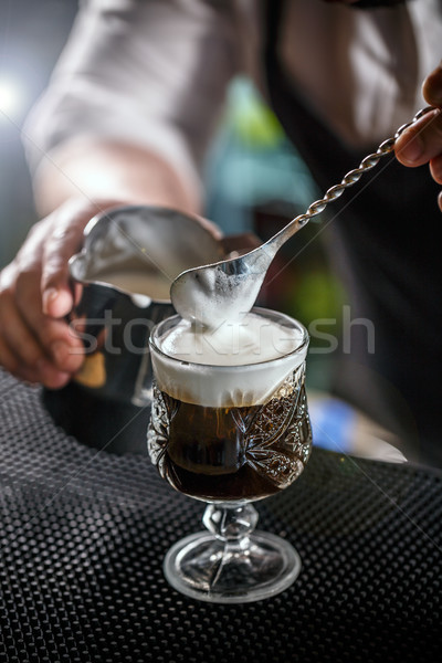 Café irlandés whisky crema batida bar contra Foto stock © grafvision