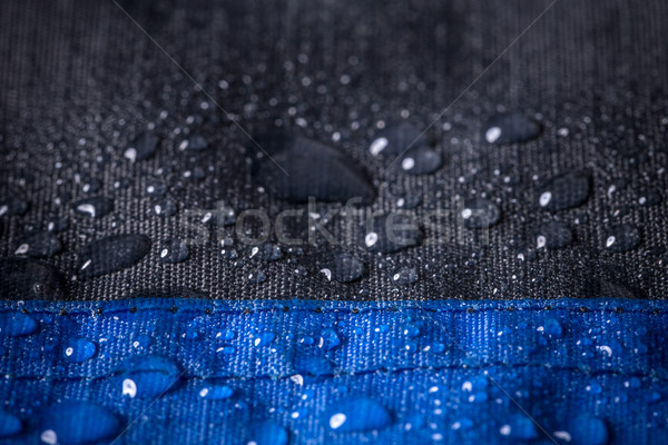 Wasserdicht Stoff Wassertropfen schwarz Kleidung Drop Stock foto © grafvision