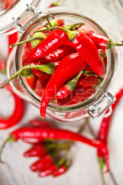 Fresh red chili peppers  Stock photo © grafvision
