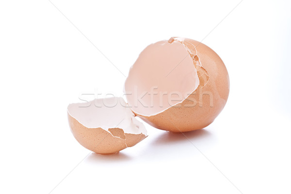 Kırık yumurta kabuğu yalıtılmış beyaz kabuk yemek Stok fotoğraf © grafvision