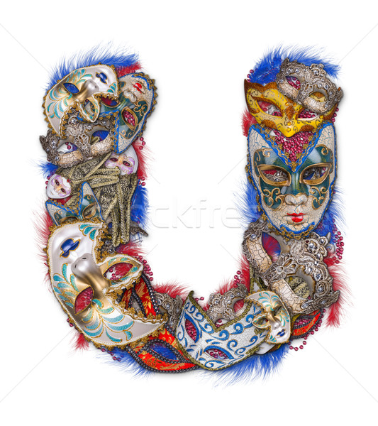 Schreiben Karneval Maske Feder Hintergrund schriftlich Stock foto © grafvision