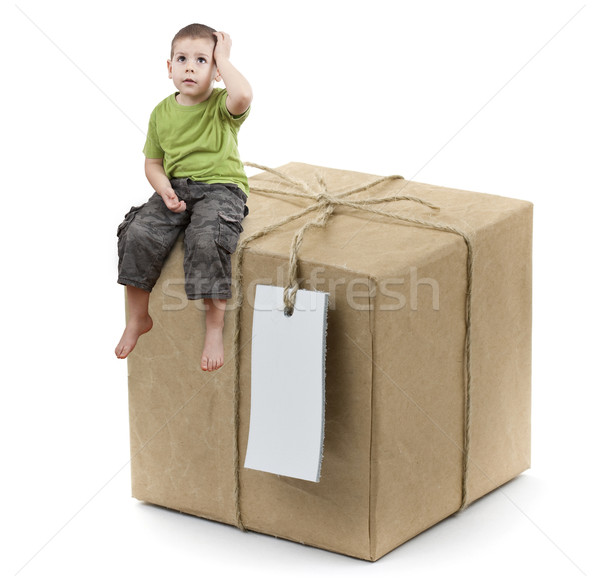 boy with box Stock photo © grafvision