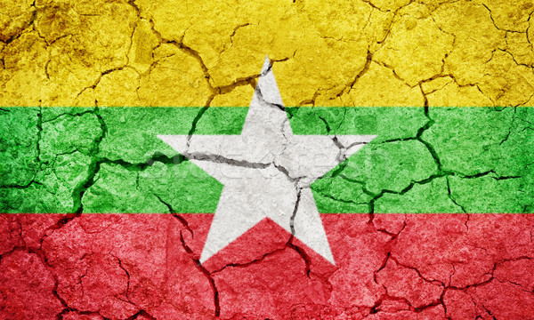 Cumhuriyet sendika Myanmar bayrak kuru toprak Stok fotoğraf © grafvision