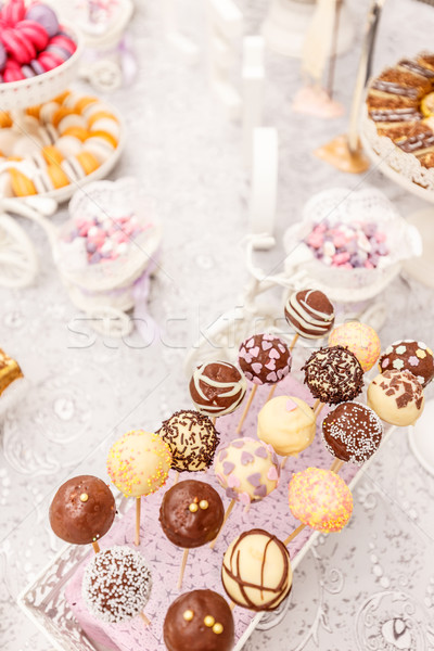 Foto stock: Dulces · bar · mesa · delicioso · boda · fiesta