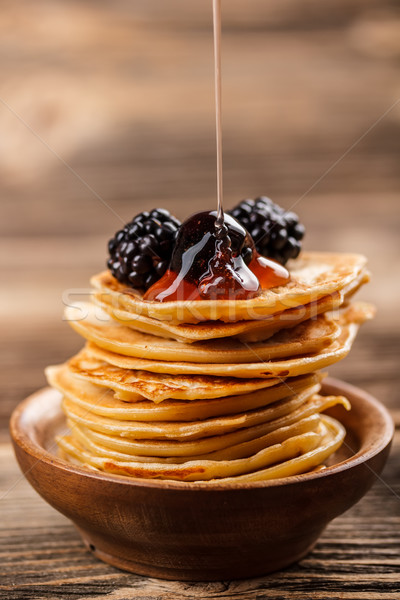 Klein pannenkoeken honing voedsel Stockfoto © grafvision
