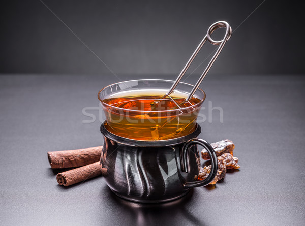 üveg csésze tea labda fém ital Stock fotó © grafvision