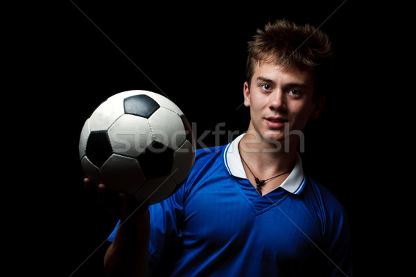 Piłkarz piłka czarny piłka nożna ciemne Zdjęcia stock © grafvision
