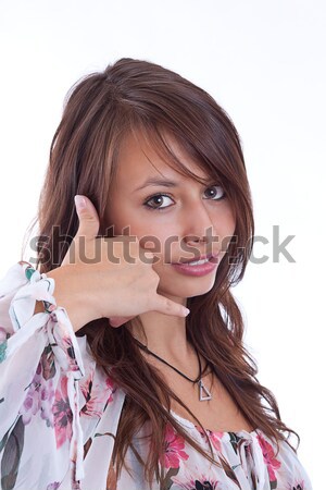 女性 私を呼び出す にログイン 肖像 かなり 小さな ストックフォト © grafvision