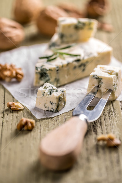 Slices of danish blue cheese Stock photo © grafvision