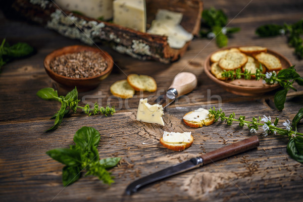 Stock foto: Käse · Kümmel · Samen · Bord · Konzept · Kraut