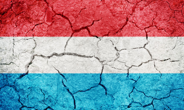 Luksemburg banderą wyschnięcia ziemi ziemi tekstury Zdjęcia stock © grafvision