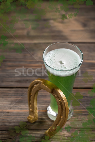Stock photo: Cold green beer 