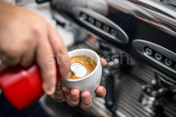 Barista preparing proper cappuccino Stock photo © grafvision