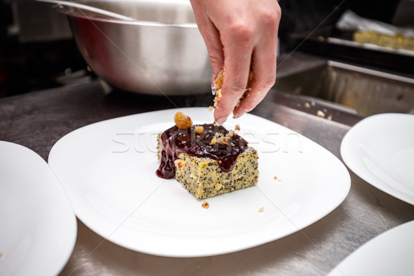 Polenta cake with popyy seeds Stock photo © grafvision