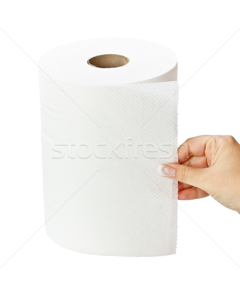 Biały ręcznik papierowy toczyć odizolowany strony Zdjęcia stock © grafvision