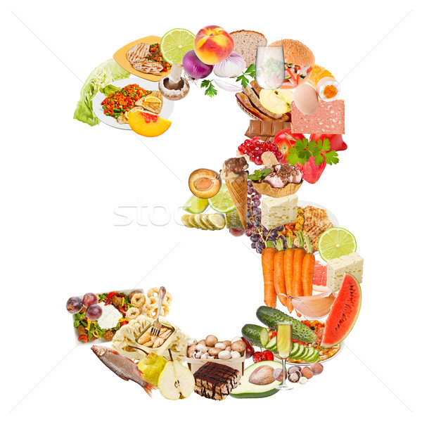 Number 3 made of food Stock photo © grafvision