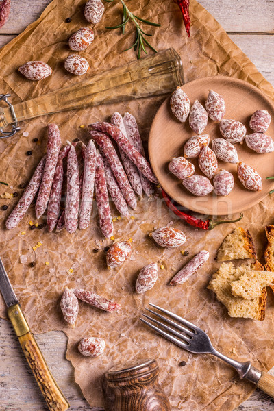 Salami composition  Stock photo © grafvision