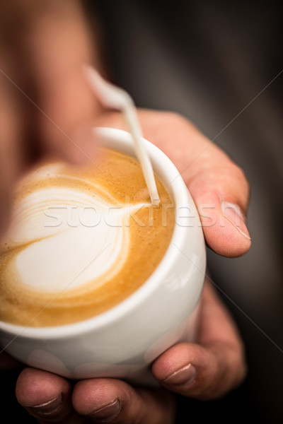 Coffee with heart shape latte art  Stock photo © grafvision